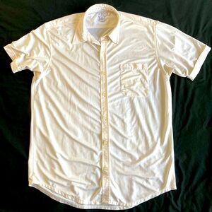 Calvin Klein Vintage Beachy Beige/Cream look See Through Sheer Polo Shirt Size M